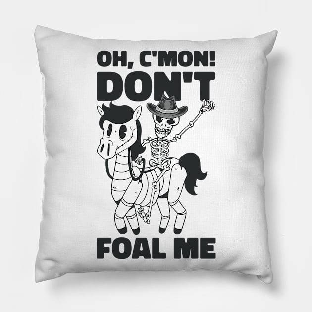 Halloween Cowboy Skeleton Foal Horse Riding Pillow by Tom´s TeeStore