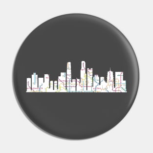 guangzhou city skyline subway map silhouette Pin