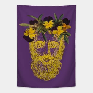 Bearded Dude with Flower Crown Tapestry