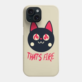 That's Fire || Black Cat With Fiery Eyes Phone Case