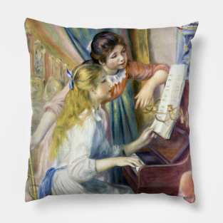 Young Girls at the Piano by Pierre Renoir Pillow