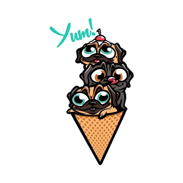 Puggies n' Cream Cone by Nissa Elise