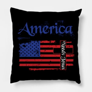 America Needs Jesus Pillow