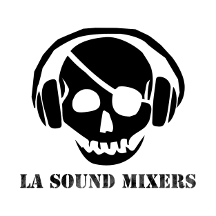 Crew Neck LA Sound Mixers logo shirt - dark black T-Shirt