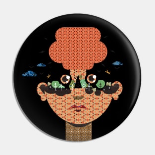 Unique face abstract art Pin