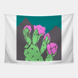 blooming cactuses in fuchsia Tapestry