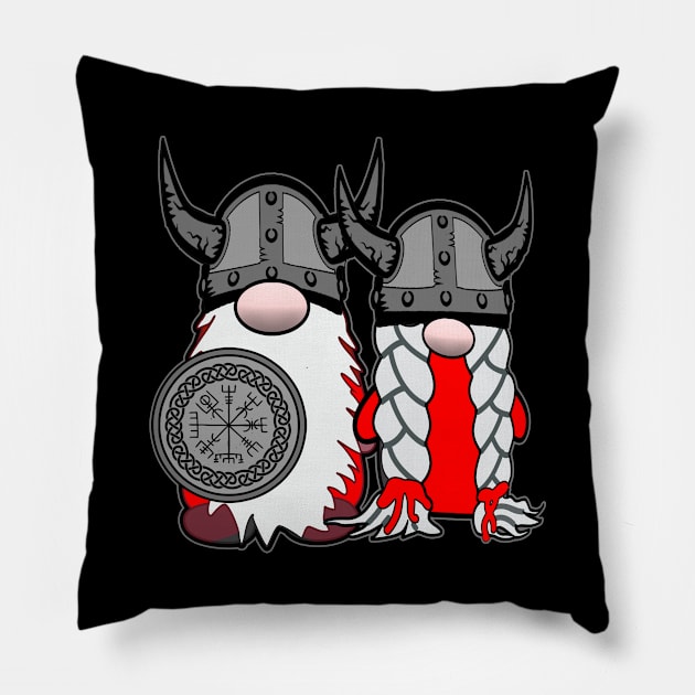 Cute Nordic Gnome Viking Tomte Couple Scandinavian Nisse Pillow by Kdeal12