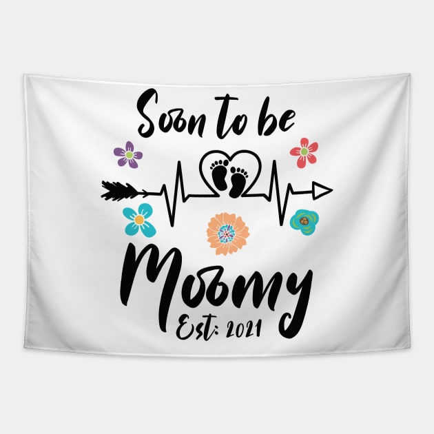 Soon To Be Mommy Est 2021 mom Tapestry by Gaming champion