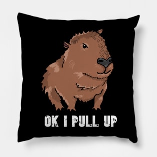 Ok I Pull Up - Capybara Meme Pillow