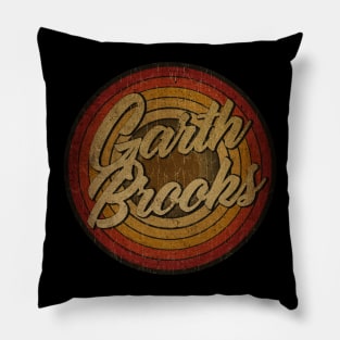 arjunthemaniac,circle vintage retro faded Garth Brooks Pillow