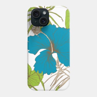 Tropical exotic flowers and leaves Phone Case