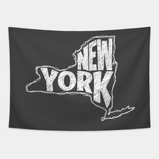 New York (White Graphic) Tapestry