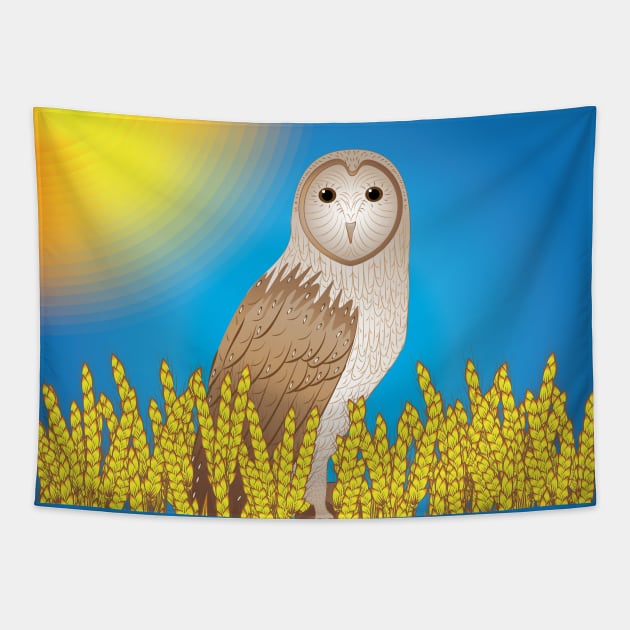 Barn Owl Tapestry by DQDesigns By Chele