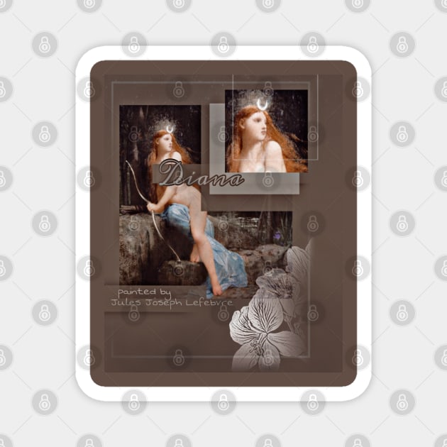 Diana aesthetics female beauty art artsy love romantic painting woman vintage retro Magnet by AGRHouse