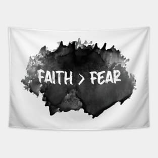 Faith Over Fear - Christian Bible Motivation Tapestry