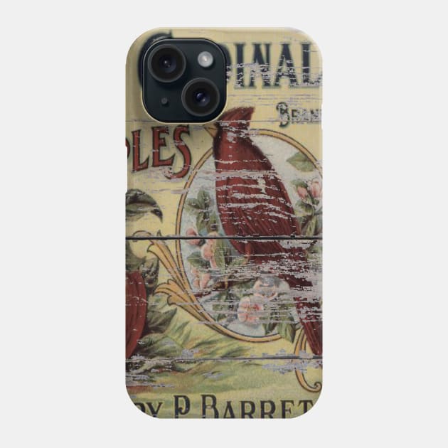 dark academia orchard retro advertisement red cardinal Phone Case by Tina