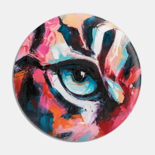 Black Water Tiger. Animal painting big eyes close up canvas art. Beautiful wild tiger head portrait painting. Pin