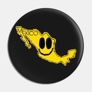 Mexico Happy Cartoon Map Face Pin