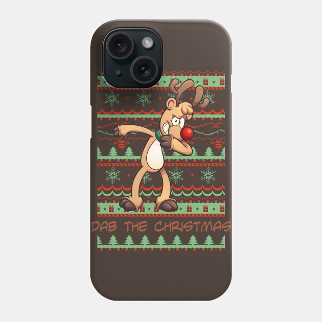 Christmas Dabbing Reindeer Rudolph - Dab Dance Slogan 1 Phone Case by EDDArt