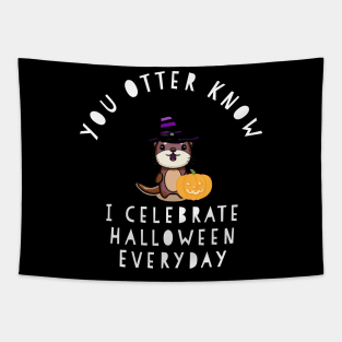 Funny Halloween Everyday Otter Cute Chibi Pun Kids Gift Tapestry