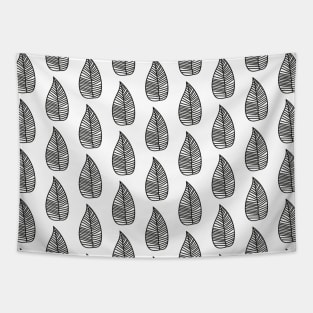 Scandinavian living leaf design minimal graphic artwork Tapestry