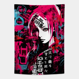 Japanese streatwear collage Tapestry