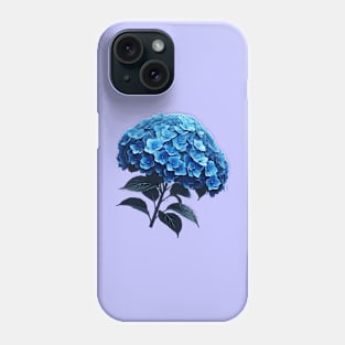 Blue Hydrangea With Leaves Phone Case