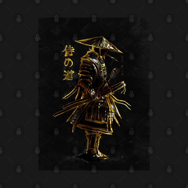 Samurai Golden dark version by MCAshe spiritual art 