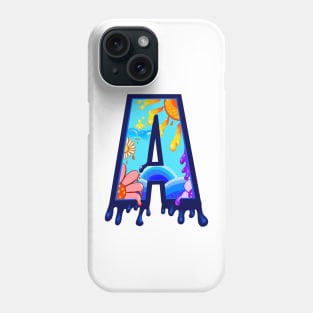 Capital Uppercase Personalized Monogram with drips Graffiti lettering Letter A Phone Case