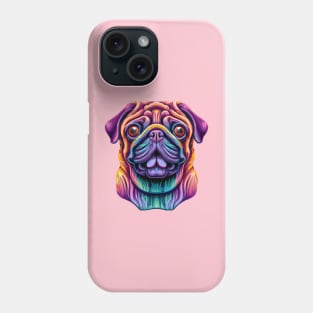 Wrinkly Simple Pug Painting Design Phone Case