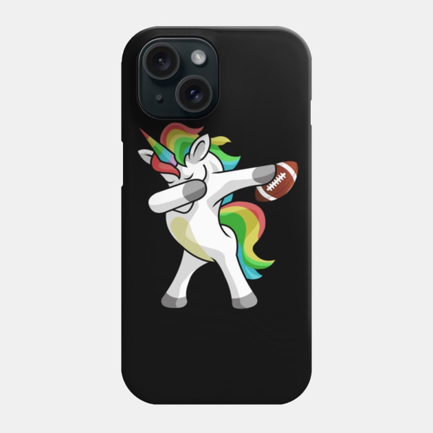 Dabbing Unicorn Football Funny Dancing Dab Gift Phone Case by Nulian Sanchez