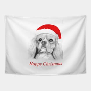 Happy Christmas Cavalier King Charles Spaniel Tapestry