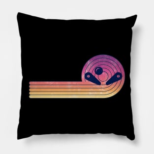 Retro Pinball Player Vintage Look Design Pillow