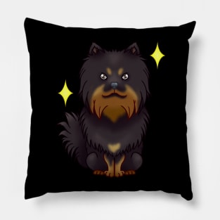 Black pomeranian Pillow