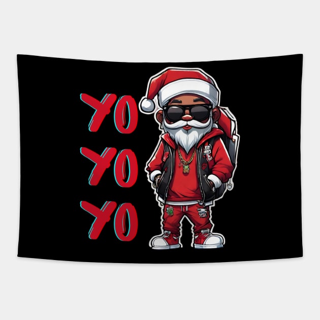 Black-Santa Tapestry by DewaJassin