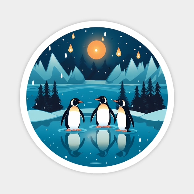 Penguin in Ornament, Love Penguins Magnet by logiamerch