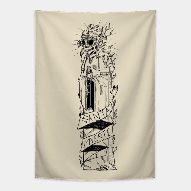 SANTA MUERTE Tapestry by Bishok