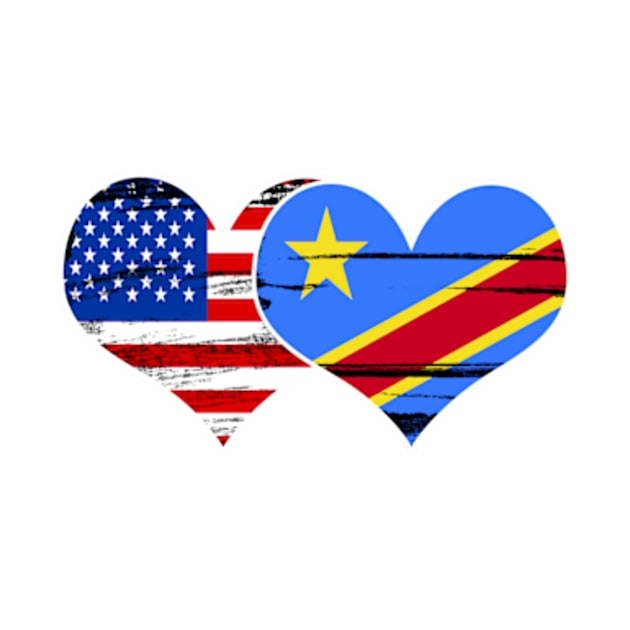 Democratic Republic of the Congo DRC USA Twin Flag by Tokyo