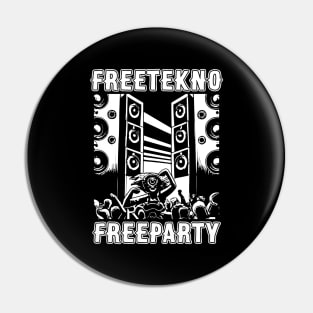 Freetekno Freeparty DJ Rave Soundsystem Pin