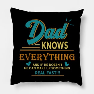 Dad knows everything vintage for father's day Pillow