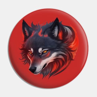 Fire wolf Pin