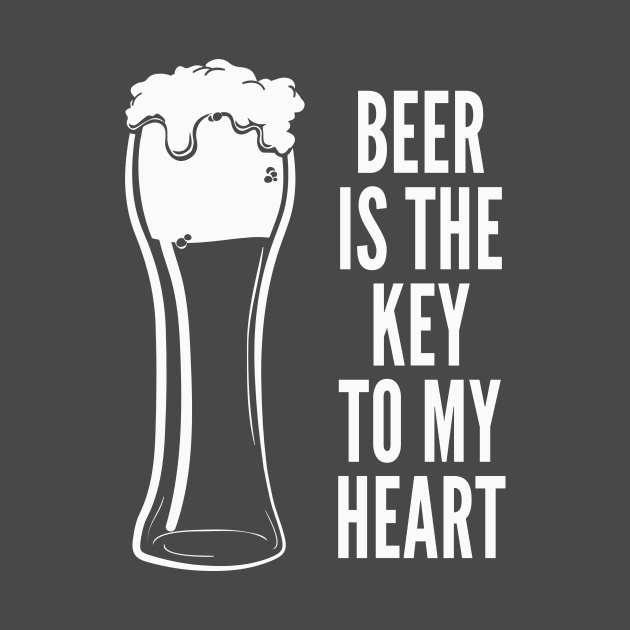 Funny Drinking Shirt – Funny Beer Saying Beer Is The Key To My Heart by Cosmo Gazoo