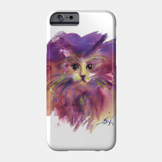 Kitty Cat Portrait In Purple Cats Phone Case Teepublic