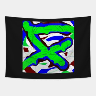 Bright green and blue Tapestry