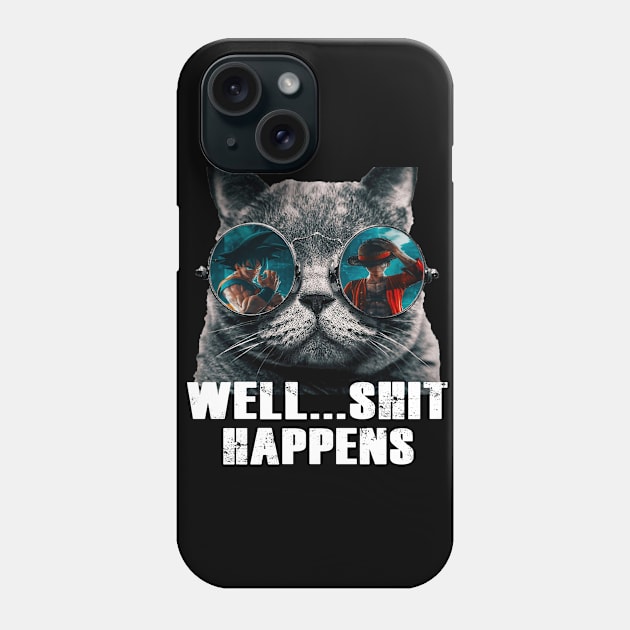 cat goku luffy fight. well...shit happens Phone Case by brandseril