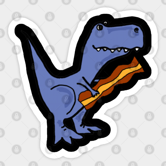 Funny T Rex Dinosaur Eating Bacon T Rex Sticker Teepublic Find & download free graphic resources for dinosaur. funny t rex dinosaur eating bacon