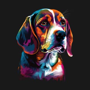 Colorful Beagle Painting Dog Face Portrait T-Shirt