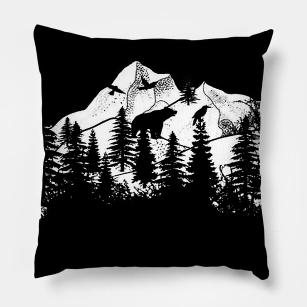 Great Smoky Mountains Pillow by Charaf Eddine