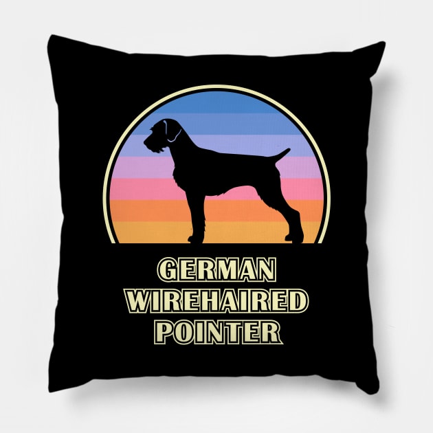 German Wirehaired Pointer Vintage Sunset Dog Pillow by millersye