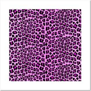 Bright Pink, Blue and Black Leopard Print Poster for Sale by Bumblefuzzies